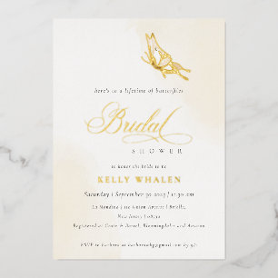 Champagne Gold Watercolor Butterfly Bridal Shower