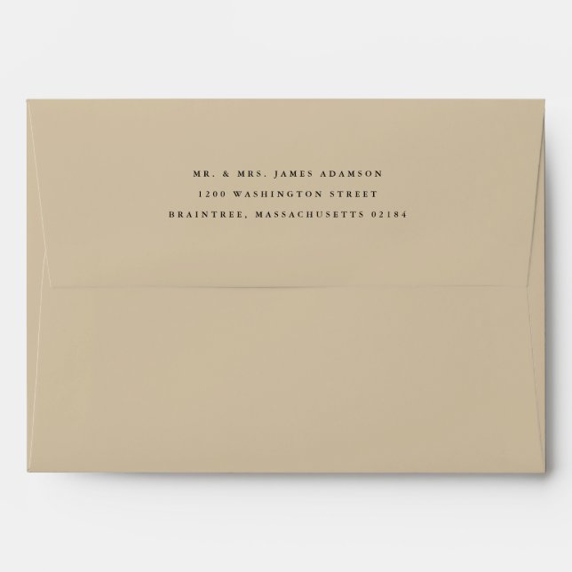 Champagne Gold with Return Address on Back Flap Envelope (Back (Top Flap))