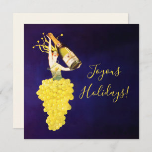 Champagne Grapes Holiday Card