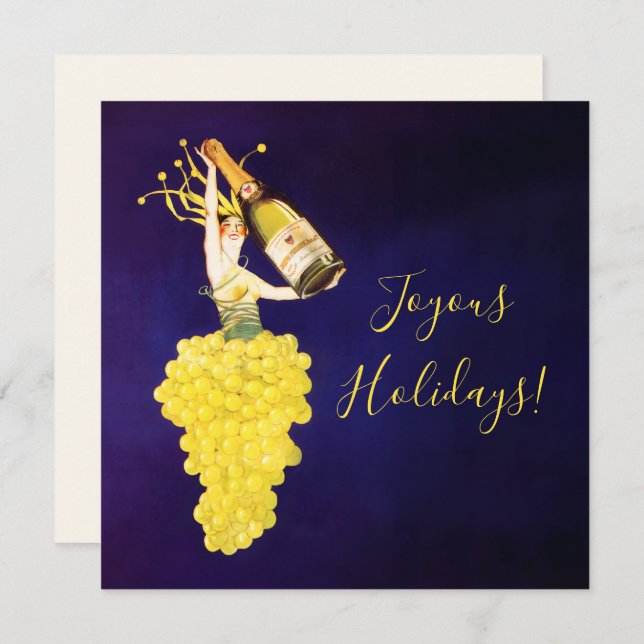 Champagne Grapes Holiday Card (Front/Back)