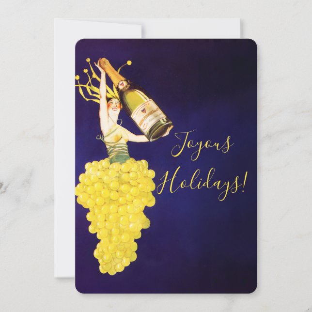 Champagne Grapes Holiday Card (Front)