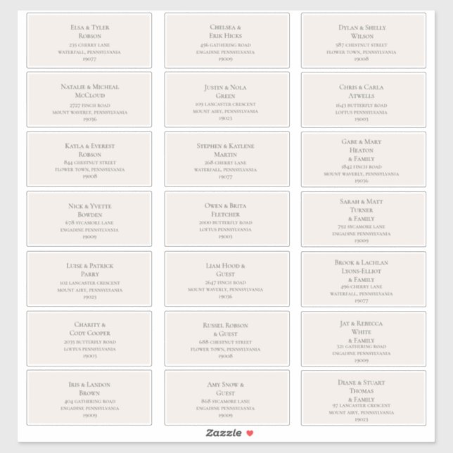 Champagne Guest Address Labels (Sheet)