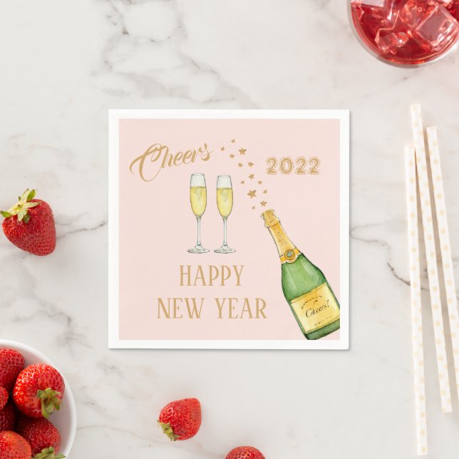 Champagne Happy New Year Napkins (Insitu)