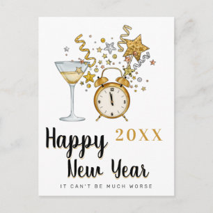Champagne Happy New Year Postcard