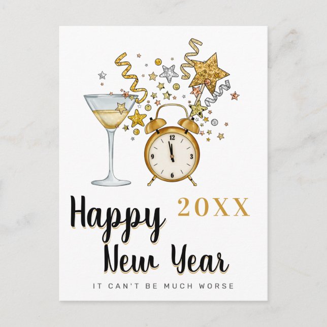 Champagne Happy New Year Postcard (Front)