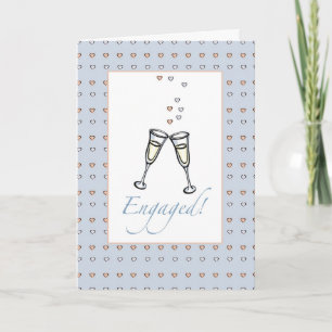 Champagne Hearts Engagement Congratulations Card