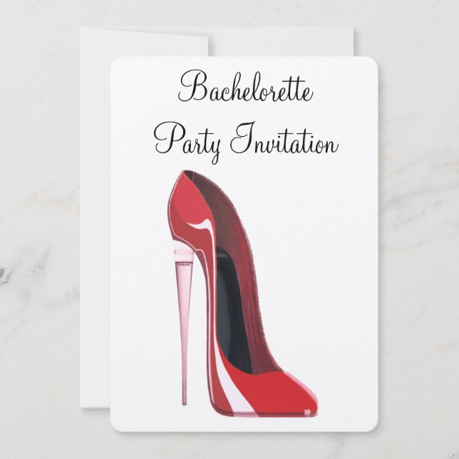 Champagne Heel Stiletto Bachelorette Invitation (Front)