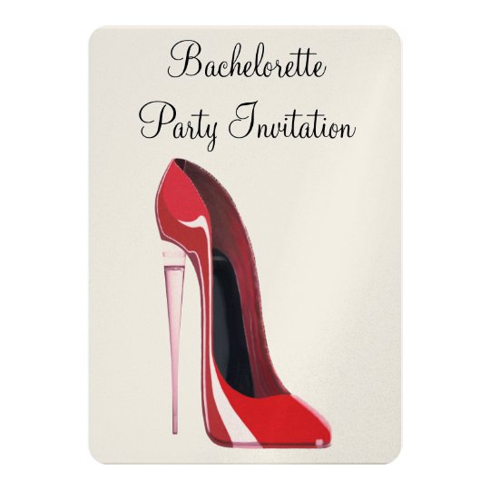 Champagne Heel Stiletto Bachelorette Invitation