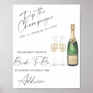 champagne - help the busy bride Address  Poster