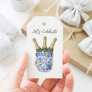 Champagne in Chinoiserie Ice Bucket Gift Tag