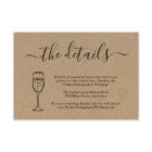 Champagne Information Details Enclosure Card