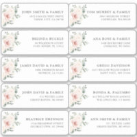 Champagne Ivory Blush Pink Flor Guest Name Address