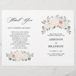 Champagne Ivory Blush Pink Floral Greenery Wedding<br><div class="desc">Ivory floral wedding program featuring elegant bouquet of peach ,  white ,  gold,  champagne ivory,  blush colour rose ,  ranunculus flower buds and sage green eucalyptus leaves and elegant watercolor bouquet. Please contact me for any help in customisation or if you need any other product with this design.</div>