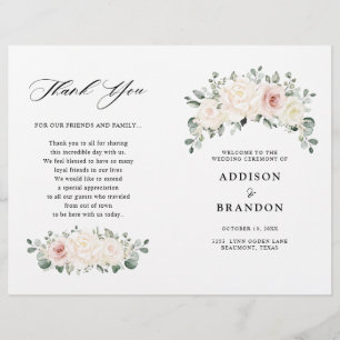 Champagne Ivory Blush Pink Floral Greenery Wedding