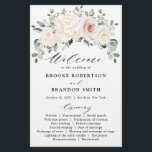 Champagne Ivory Blush Pink Floral Greenery Wedding<br><div class="desc">Ivory floral wedding program featuring elegant bouquet of peach ,  white ,  gold,  champagne ivory,  blush colour rose ,  ranunculus flower buds and sage green eucalyptus leaves and elegant watercolor bouquet. Please contact me for any help in customisation or if you need any other product with this design.</div>