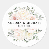 Champagne Ivory Blush Pink Floral Greenery Wedding