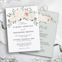 Champagne Ivory Blush Pink Floral Greenery Wedding