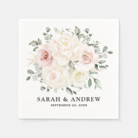 Champagne Ivory Blush Pink Floral Greenery Wedding