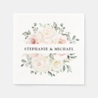 Champagne Ivory Blush Pink Floral Greenery Wedding