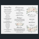 Champagne Ivory Blush Pink Floral  Wedding Program<br><div class="desc">Ivory floral wedding program featuring elegant bouquet of peach ,  white ,  gold,  champagne ivory,  blush colour rose ,  ranunculus flower buds and sage green eucalyptus leaves and elegant watercolor bouquet. Please contact me for any help in customisation or if you need any other product with this design.</div>