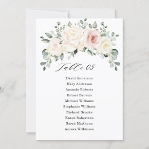 Champagne Ivory Blush Pink Seating Chart card