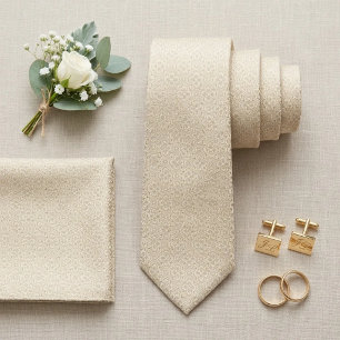Champagne Ivory Micro-Jacquard Tie