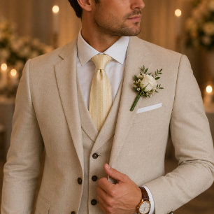 Champagne Ivory Regency Stripe Tie
