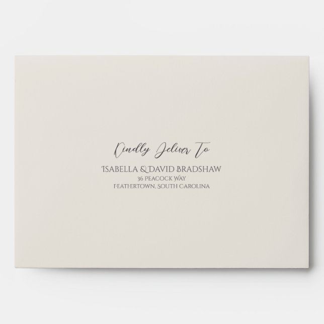 Champagne Ivory Wedding Envelope (Front)