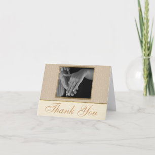 Champagne Lace Thank You Card