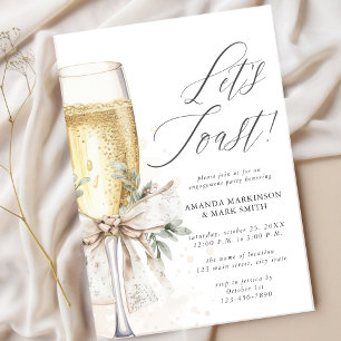 Champagne Let's Toast Winter Engagement Invitation
