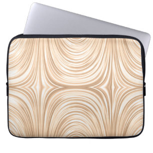 Champagne Light Brown Elegant Abstract Swirl Laptop Sleeve