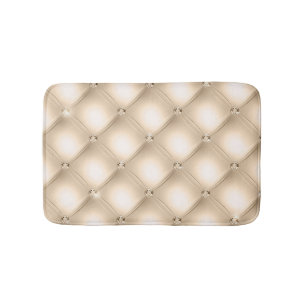 Champagne Light Brown Tufted Small Square Bath Mat