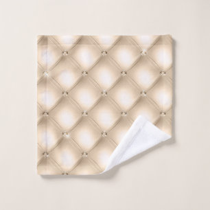 Champagne Light Brown Tufted Small Square Wash Cloth