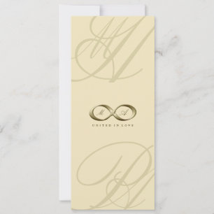 Champagne Love Infinity Hand Clasp Logo Wedding Invitation