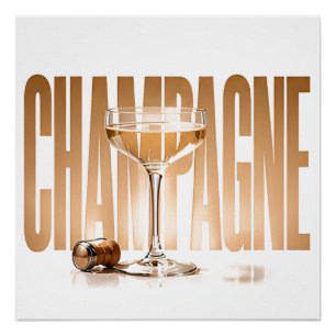 Champagne Luxury Celebration Editorial Graphic Sty Poster