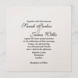 Champagne metallic - Add your own ribbon Invites