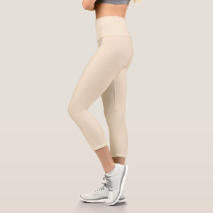 Champagne Metallic Solid Colour   Classic   Elegan Capri Leggings