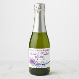 Champagne mini bottles favours personalised sparkl sparkling wine label