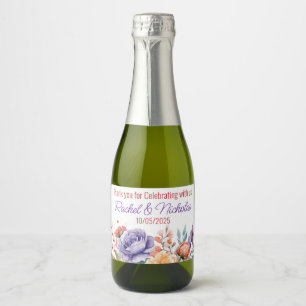 Champagne mini bottles favours personalised sparkl sparkling wine label