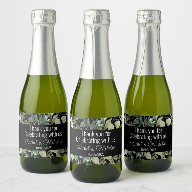 Champagne mini bottles favours personalised sparkling wine label (Bottles)