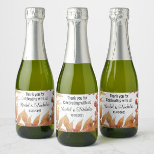 Champagne mini bottles favours personalised sparkling wine label