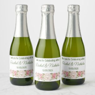 Champagne mini bottles favours personalised sparkling wine label