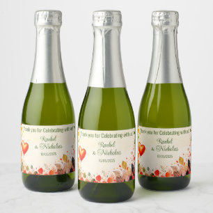 Champagne mini bottles favours personalised sparkling wine label