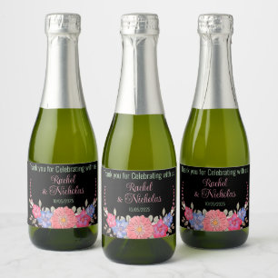Champagne mini bottles favours personalised sparkling wine label