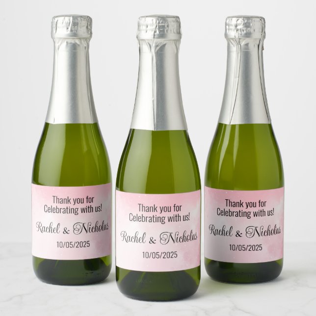 Champagne mini bottles favours personalised sparkling wine label (Bottles)