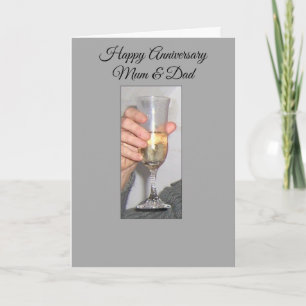 Champagne Mum And Dad Personalised Anniversary Holiday Card