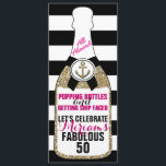 Champagne Nautical Glitter Birthday Invitation Fab<br><div class="desc">Champagne Nautical Glitter Birthday Invitation Fab</div>