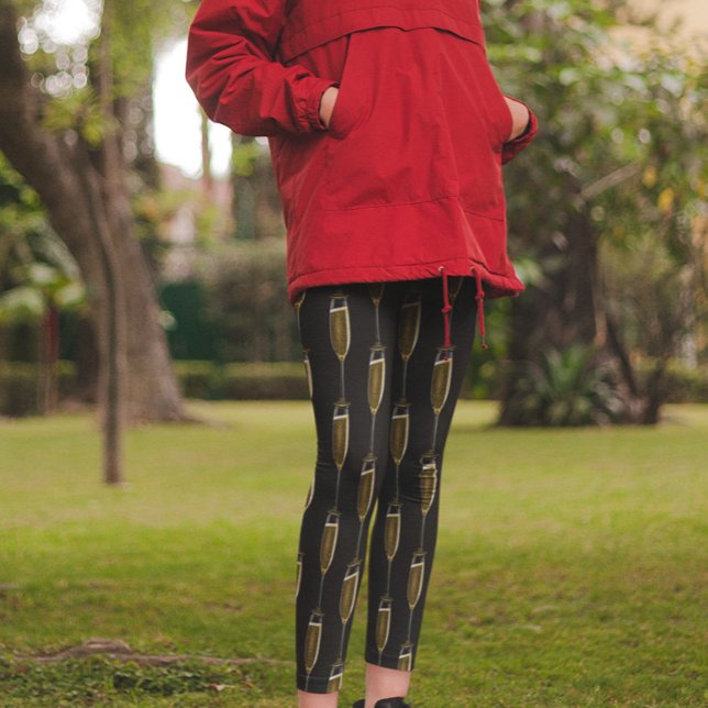 Champagne New Year Eve Celebration Black Leggings (Creator Uploaded)