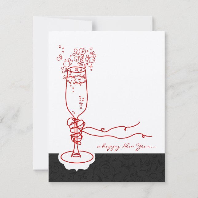 Champagne New Year Invitations (Front)