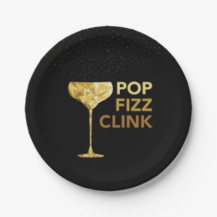 Champagne New Year Paper Plates